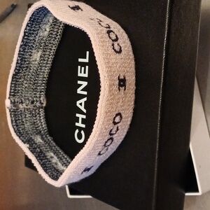 Pink Woven Headband Head Band CHANEL Authentic from 1stDibs